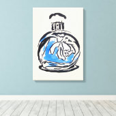 Toile Illustration d'aquarelle de mode de bouteille de p (Insitu (Plancher de Bois))