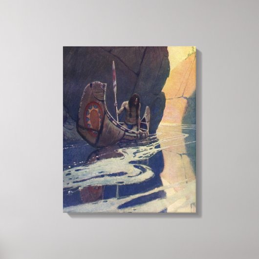 Toile Illustration d'art de N. C. Wyeth de pagaie de can (Recto)
