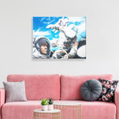 Toile Illustration d'astronautes américains dans l'espac (Insitu(Salon))