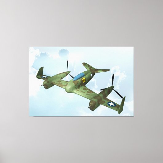 Toile Illustration d'aviation militaire de vol de warbir (Recto)