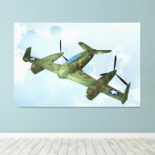 Toile Illustration d'aviation militaire de vol de warbir (Insitu (Plancher de Bois))