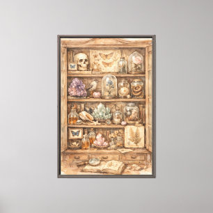Toile Illustration de cabinet de curiosités vintage