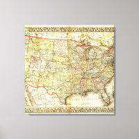 Illustration de carte vintage des États-Unis d'épo