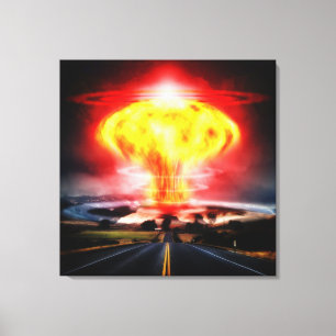 Toile Illustration de champignon atomique d'explosion