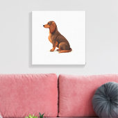 Toile Illustration de chien rétro teckel à longs poils v (Insitu(Salon))
