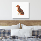 Toile Illustration de chien rétro teckel à longs poils v (Insitu(Chambre))