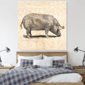 Toile Illustration de cochon Style de papier de script d (Insitu(Chambre))