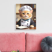 Toile Illustration de Cuisine Cute Orange Tabby Cat Chef (Insitu(Salon))