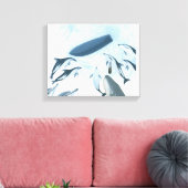 Toile Illustration de dauphins regardant un bateau (Insitu(Salon))