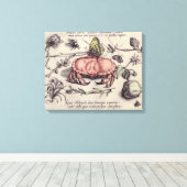 Toile Illustration de fleur d'insecte botanique de crabe (Insitu (Plancher de Bois))
