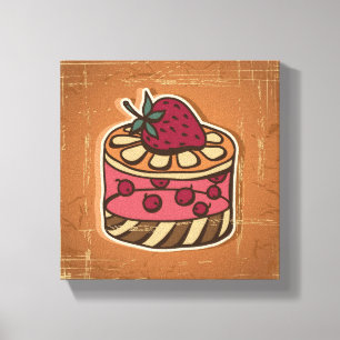 Toile Illustration de gâteau de style rétro