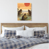 Toile Illustration de grenouilles Lily Pads Moon (Insitu(Chambre))