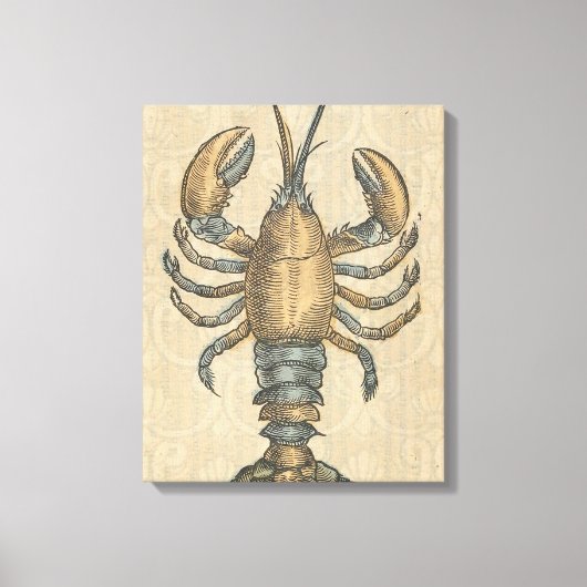 Toile Illustration de homard, fruits de mer du Maine (Recto)