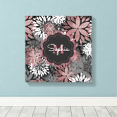 Toile Illustration de jolies fleurs géométriques d'or Ro (Insitu (Plancher de Bois))