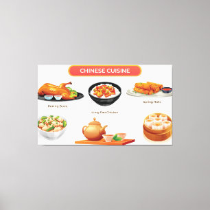Toile illustration de la cuisine chinoise