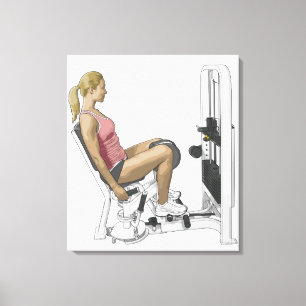 Toile Illustration de la femme employant l'abducteur de
