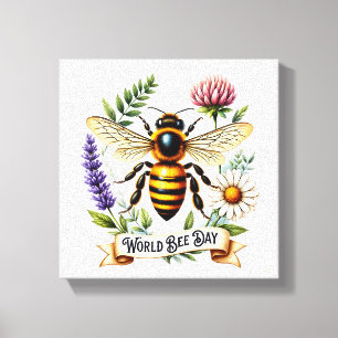 Toile Illustration de la Journée mondiale des abeilles a