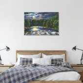Toile Illustration de la lune sur Catskill Creek (Insitu(Chambre))