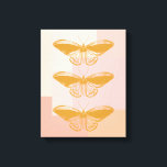 Toile Illustration de la nature papillon en rose | Cute<br><div class="desc">Illustration minimaliste moderne de la nature papillon en rose et or</div>