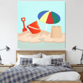 Toile Illustration de la scène de plage de Bucket et Spa (Insitu(Chambre))