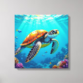 Toile Illustration de la tortue de mer (Recto)