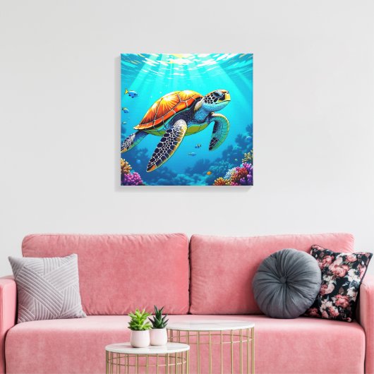 Toile Illustration de la tortue de mer (Insitu(Salon))