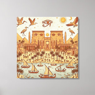 Toile Illustration de la ville antique égyptienne Boho-T