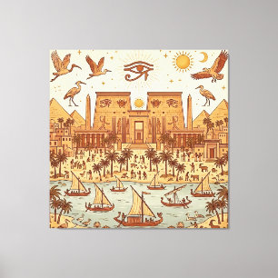 Toile Illustration de la ville antique égyptienne Boho-T