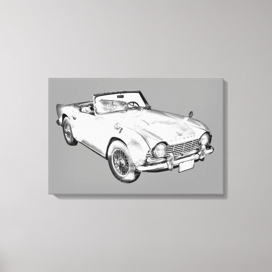Toile Illustration De La Voiture De Sport Triumph Tr4 (Recto)