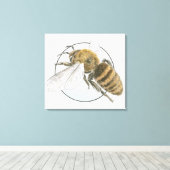 Toile Illustration de l'abeille européenne au miel (Insitu (Plancher de Bois))
