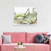Toile Illustration de l'alligator sur le rivage (Insitu(Salon))