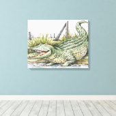 Toile Illustration de l'alligator sur le rivage (Insitu (Plancher de Bois))