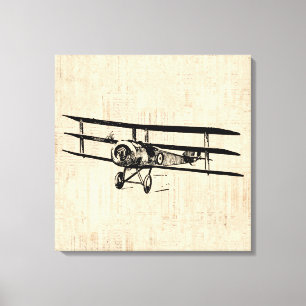 Toile Illustration de l'ancien avion d'avion Vintage