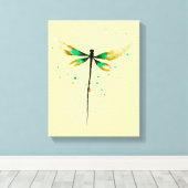 Toile Illustration de l'aquarelle mignonne du libellule (Insitu (Plancher de Bois))