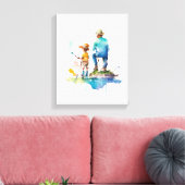 Toile Illustration de l'aquarelle Père et Fils Ai Art (Insitu(Salon))