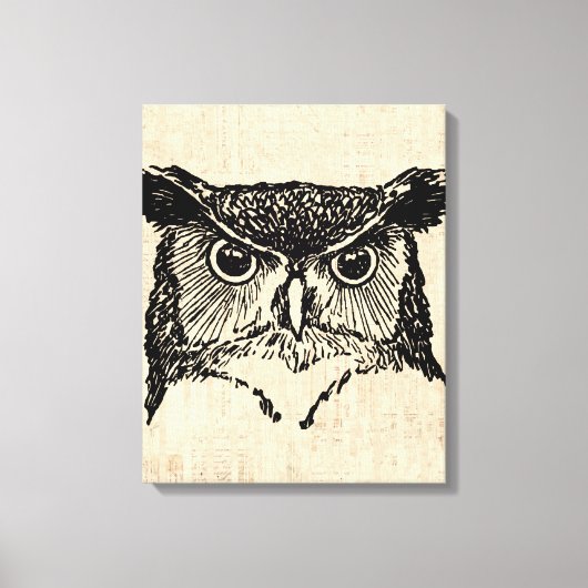 Toile Illustration de l'art des chouettes (Recto)