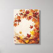 Toile Illustration de l'automne abstrait - Feuilles alla (Recto)