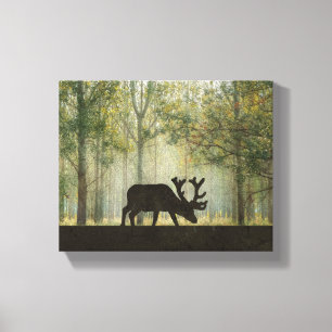 Toile Illustration de l'orignal en forêt