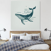 Toile Illustration de natation de baleine bleue (Insitu(Chambre))