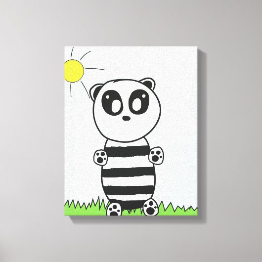Toile Illustration de Panda Mignon (Recto)