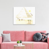 Toile Illustration de pyramides et d'hommes à chameaux (Insitu(Salon))