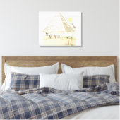 Toile Illustration de pyramides et d'hommes à chameaux (Insitu(Chambre))
