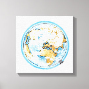 Toile Illustration de satellite satellisant la terre