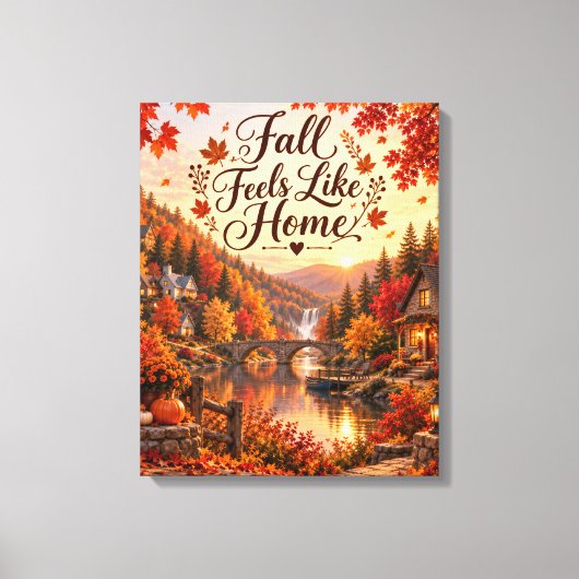 Toile Illustration de sentiments rustiques d'automne com (Recto)