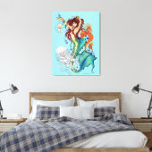 Toile Illustration de sirène de fantasy sarcelle vibrant (Insitu(Chambre))
