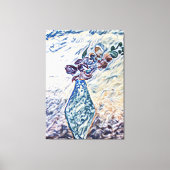 Toile Illustration de vase floral texturé classique (Recto)