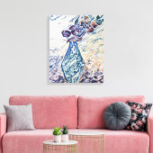 Toile Illustration de vase floral texturé classique (Insitu(Salon))