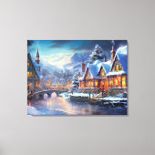 Toile Illustration de village d'hiver (Recto)