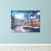 Toile Illustration de village d'hiver (Insitu (Plancher de Bois))