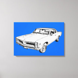 Toile Illustration de voiture Pontiac Lemans 1966